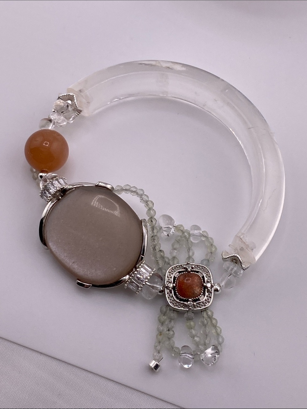 Clear Quartz Half Bangle Bracelet